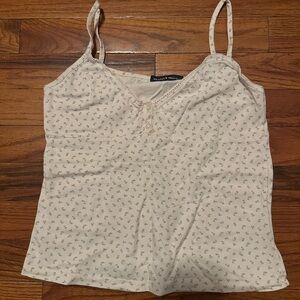 Brandy Melville Cream Floral Camisole